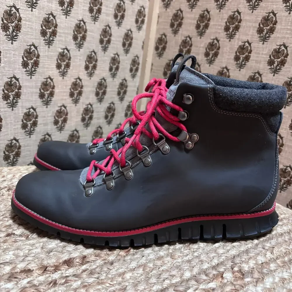 Cole Haan Zerogrand Waterproof Grey sz11 Nubuck Leather Hiker Boots Gorpcore